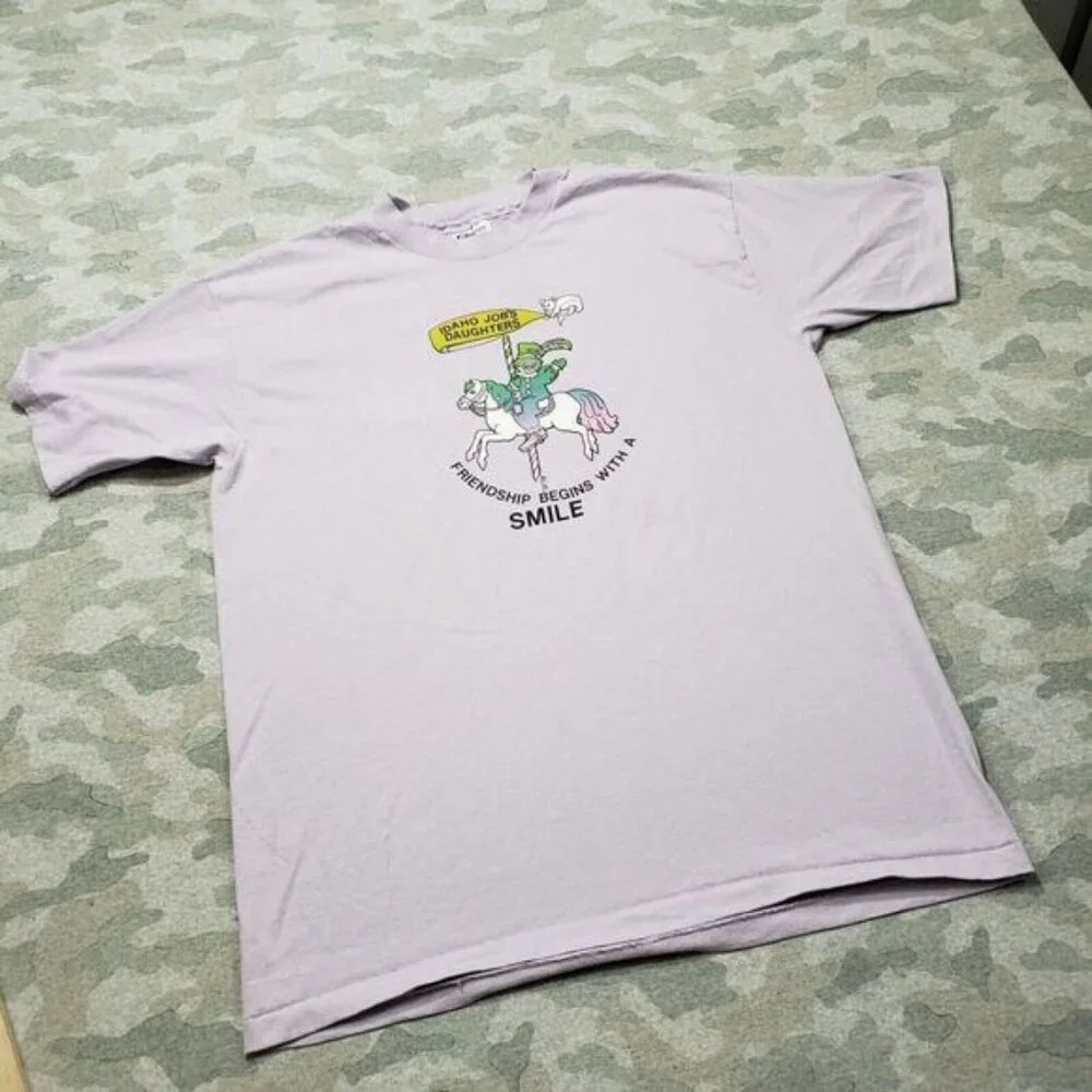 Vintage Hanes Shirt Adult XL‎ Purple Idaho Jobs Daughters Single Stitch Made USA - Picture 3 of 6